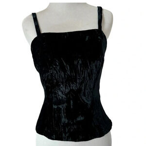 Franck Et Fils Vintage Parisian Nacre Velvet Black Corset Bustier size 38